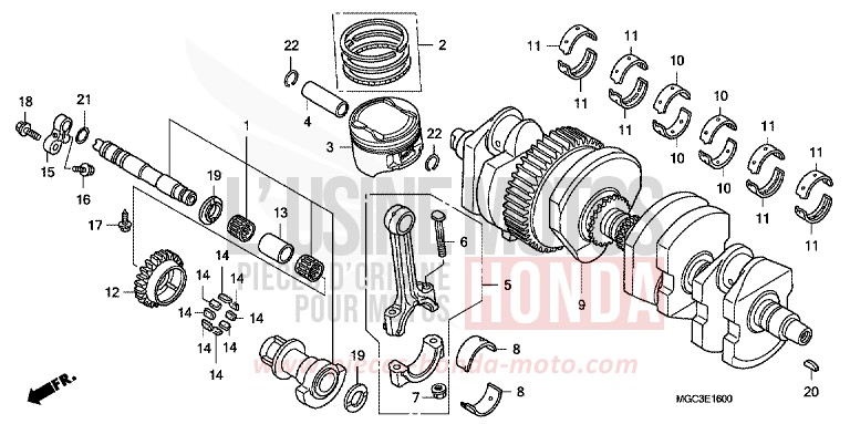 KURBELWELLE/KOLBEN von CB1100 ABS GRAPHITE BLACK (NHB01) von 2013